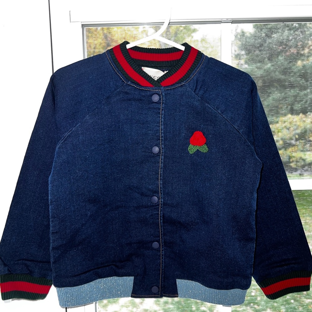 Little Girls Gucci Logo Patch Denim Jacket 24 Months. Brand New w. Tags